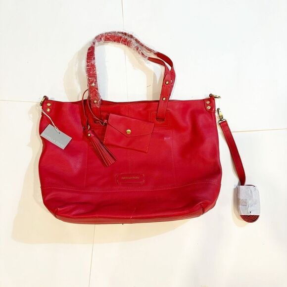 NWT Isabelle Fiore Bombay Tote Bag shoulder Bag Red Leather $325.00 - Picture 3 of 10